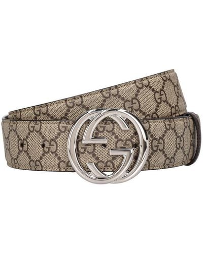 Gucci 4cm gg Interlocking Leather Belt - Metallic