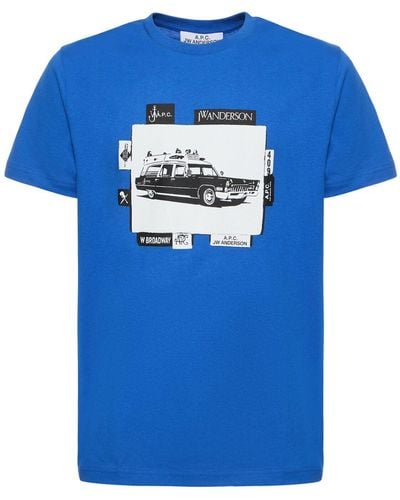 A.P.C. Camiseta de algodón - Azul