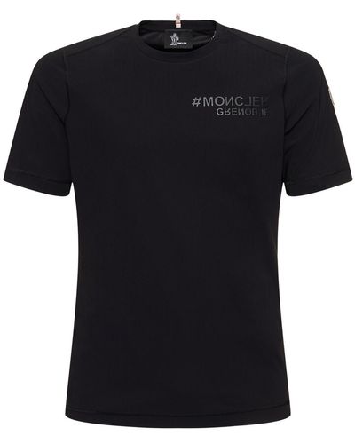 3 MONCLER GRENOBLE T-shirt en nylon à logo - Noir
