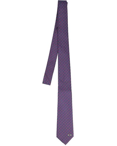 Gucci Corbata de Jacquard de Seda con GG - Morado