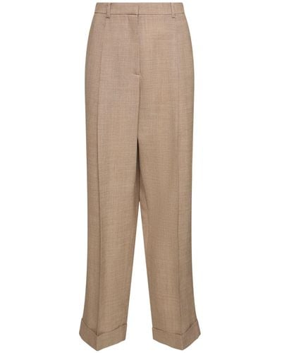 The Row Tor Wool Straight Trousers - Natural