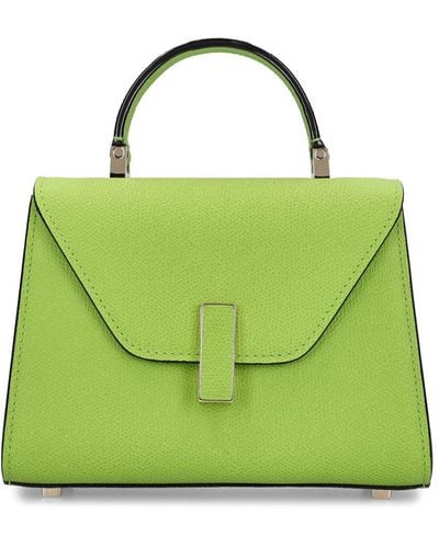 Valextra Micro Iside Grain Leather Top Handle Bag - Green