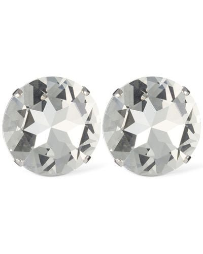 Alessandra Rich Small Round Crystal Earrings - Metallic