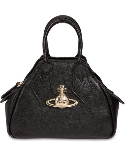 Vivienne Westwood Mini Yasmine Saffiano Leather Bag - Black