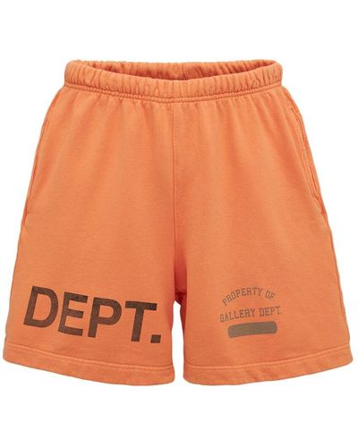 GALLERY DEPT. Logo Cotton Sweat Shorts - Orange