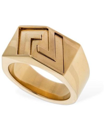 Versace Ring Mit Greek-motiv - Mettallic
