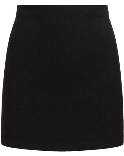 Matteau Stretch Wool Crepe Mini Skirt - Black