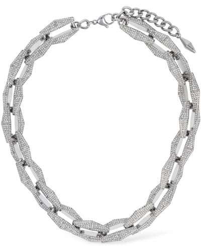 Jimmy Choo Diamond Effect Collar Necklace - White