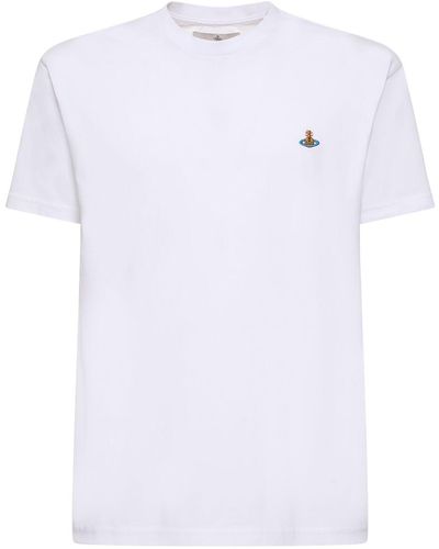 Vivienne Westwood Logo Embroidery Cotton Jersey T-Shirt - White