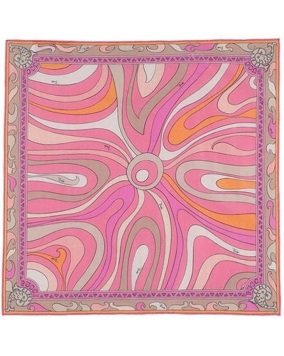 Emilio Pucci Printed Cotton Scarf - Pink