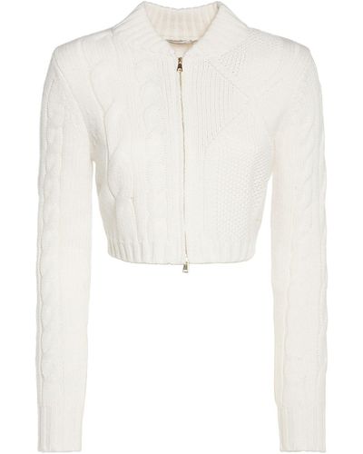 Max Mara Fasto Cropped Wool & Cashmere Cardigan - White
