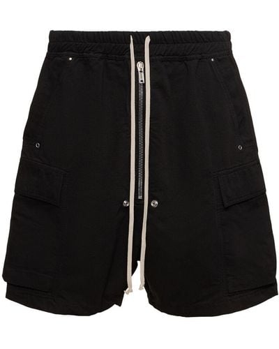 Rick Owens Shorts de algodón - Negro
