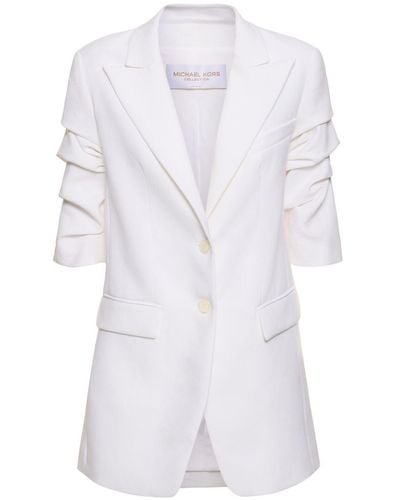 Michael Kors Linen Single Breasted Blazer - White