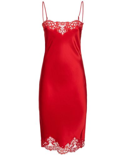 Stella McCartney Iconic Lace Midi Dress - Red