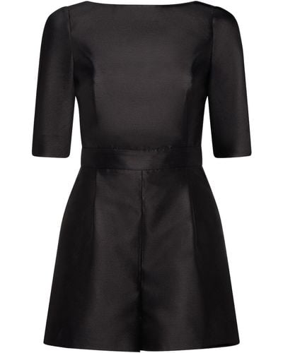 Max Mara Sandalo Silk & Cotton Short Jumpsuit - Black