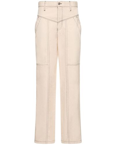 Isabel Marant Denzel Cotton Wide Trousers - Natural