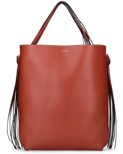 Neous Saturn Oversize Leather Shoulder Bag - Red