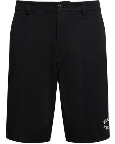 KENZO Shorts in cotone con logo - Nero