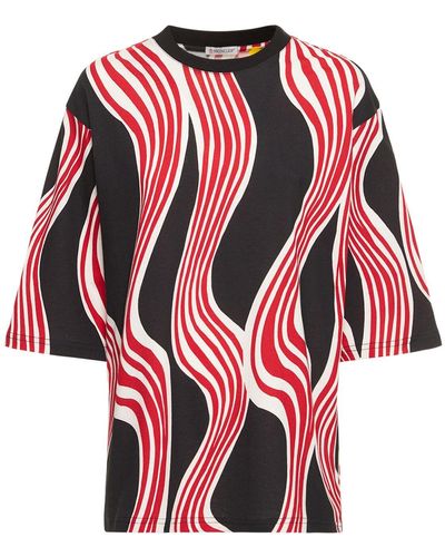 Moncler Genius Jw Anderson Printed Jersey T-shirt - Red