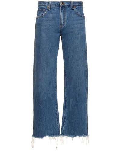 Khaite Kerrie Cotton Denim Straight Jeans - Blue