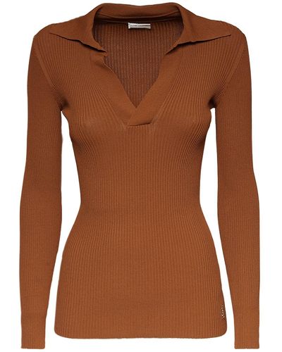 Saint Laurent Knitted Sweater - Brown