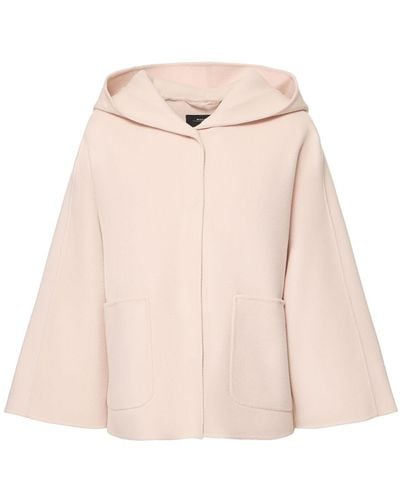 Weekend by Maxmara Veste courte en laine à capuche caliga - Rose