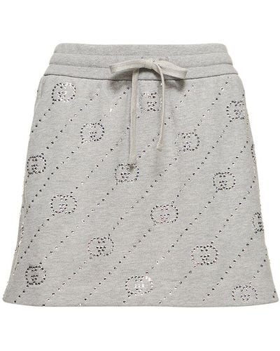 Gucci gg Cotton Jersey Mini Skirt - White