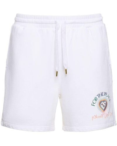Casablanca For The Peace Cotton Sweat Shorts - White