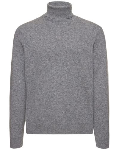 Theory Hilles Cashmere Knit Turtleneck Sweater - Gray