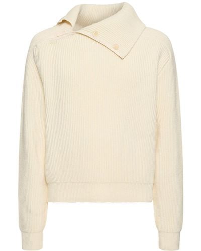 Jacquemus La Maille Vega Ribbed Sweater - White