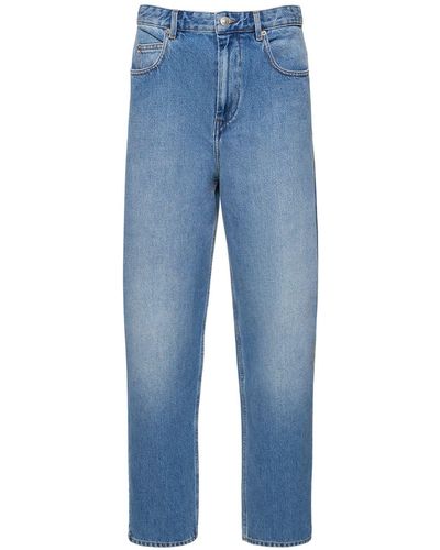 Isabel Marant Corsy Cotton Denim Wide Jeans - Blue