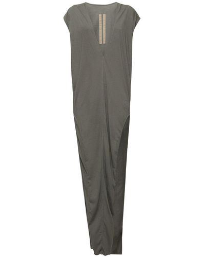 Rick Owens DRKSHDW Arrowhead Cotton Jersey Long Dress - Gray