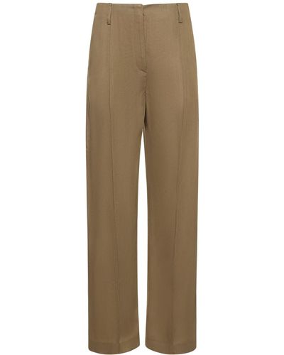 Acne Studios Pitmel Tailored Mid Waist Wide Trousers - Natural