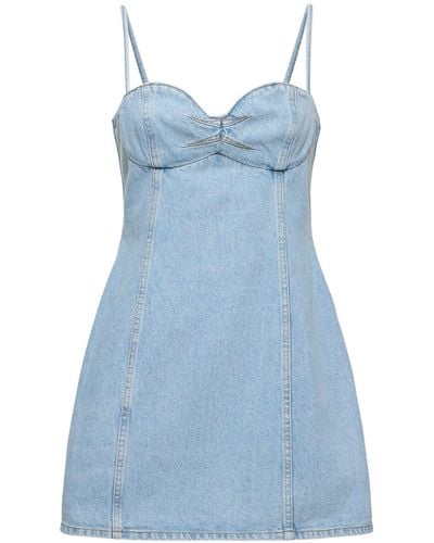 Magda Butrym Cotton Denim Mini Dress - Blue