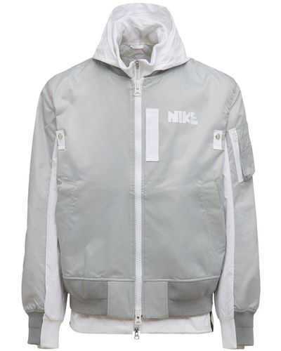 Nike Sacai Layered Bomber Jacket - Grey