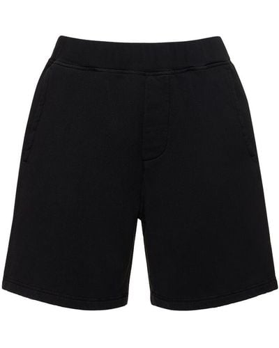 DSquared² Shorts relaxed fit in felpa di cotone - Nero