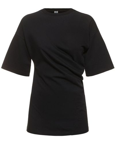 Totême Twisted Organic Cotton Jersey Top - Black