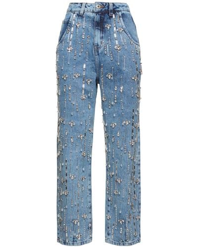 PATBO Embellished Straight Leg Jeans - Blue
