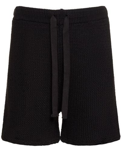Commas Crochet Shorts - Black