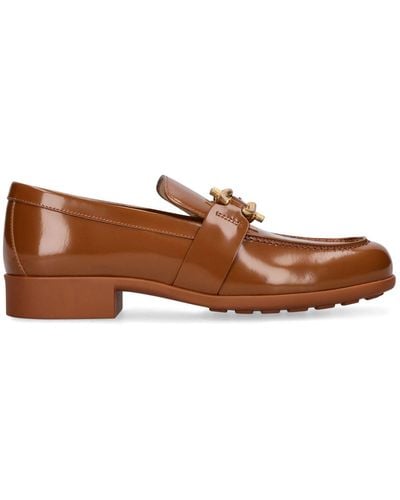 Bottega Veneta 30mm Hohe Loafer Aus Leder "madame" - Braun