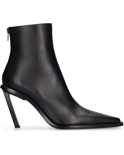 Ann Demeulemeester 90mm Anic High Heel Leather Ankle Boots - Black