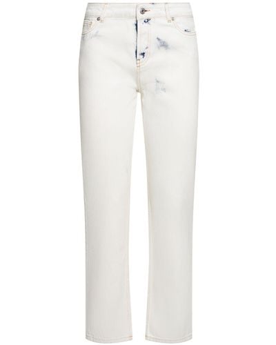 Alexandre Vauthier Mid Rise Denim Straight Jeans - White