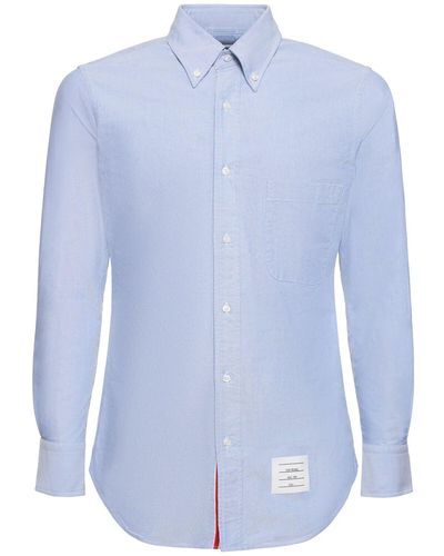 Thom Browne Klassisches Oxford-hemd Mit Knopfkragen - Blau