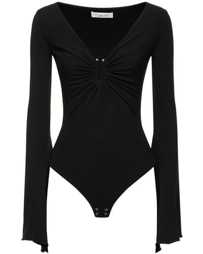 Michael Kors Stretch Viscose Jersey Bodysuit - Black