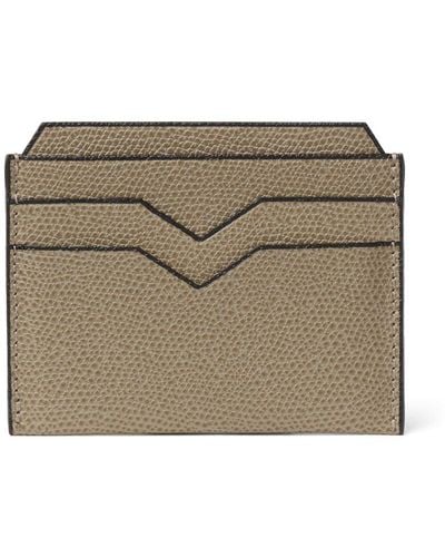 Valextra Leather Credit Card Holder - Grey