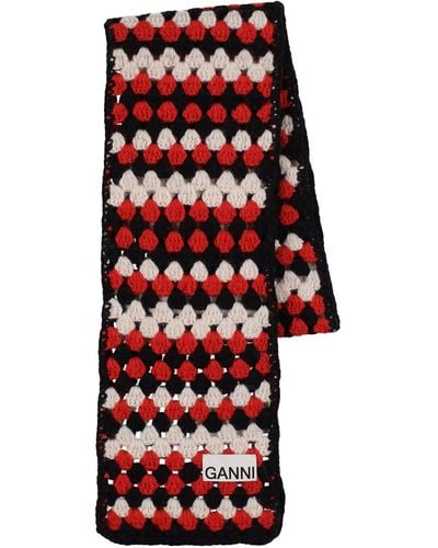 Ganni Bufanda De Lana Crochet - Rojo