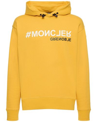3 MONCLER GRENOBLE Combed Cotton Sweatshirt Hoodie - Yellow