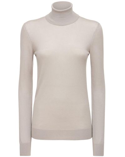 Loro Piana Light Cashmere Knit Turtleneck Sweater - Gray