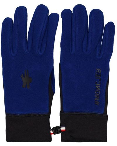 3 MONCLER GRENOBLE Stretch Tech Fleece Gloves - Blue