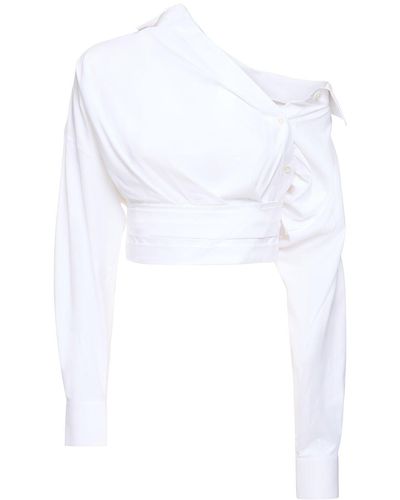 Alexander Wang Camicia cropped in cotone - Bianco